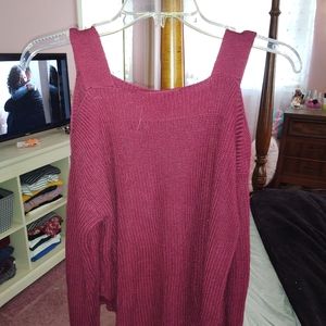Cut out dark red sweater